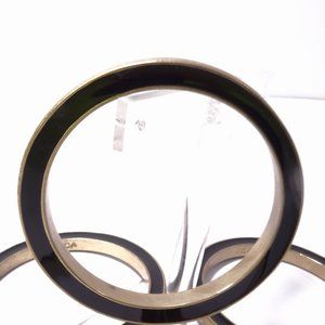 Gerard Yosca Enamel Brass Bangle Bracelet Black NWOT 198
